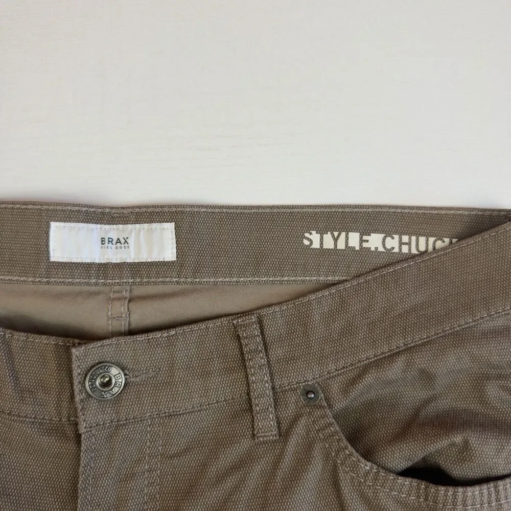 Brax Chuck Pants Stretch Men's 36W 35L Brown Chino Straight Woo, Look